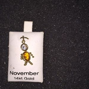 14k Gold November necklace pendant